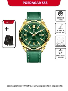 Poedagar Men's Watch Waterproof Night Light Date Weekly Watch Men's Quartz Business Watch Casual Men's Watch, Best Gift
