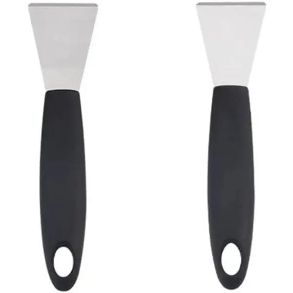 Stainless Steel Scraper, Oven Scraper Tool,Induction Hob, Stoves,None- Putty for Kitchen Cleaning,Wallpaper, ,Straight Version + Bending Version 2-