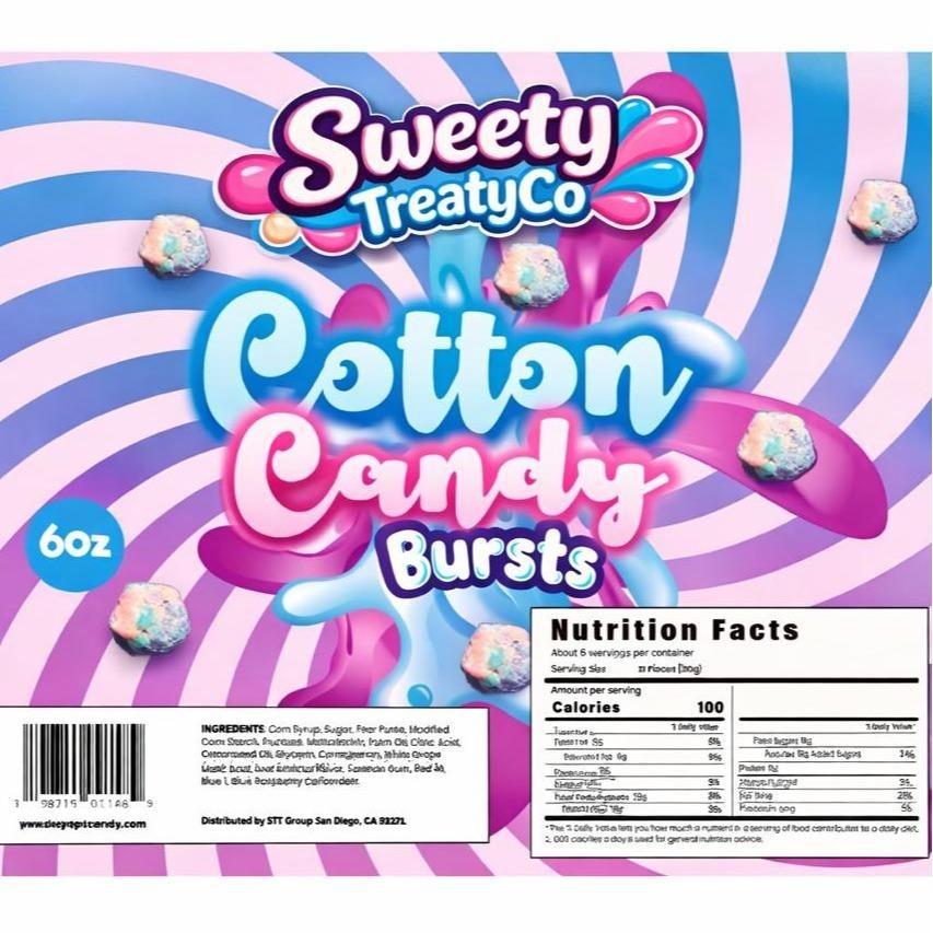 SweetyTreatyCo Cotton Candy Burst Bites 6oz – Sweet Viral Crunchy Candy Snack