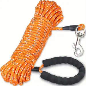 Heavy-Duty Dog Training Leash with Reflective Recall Rope & Grip Handle - -Weather Nylon Leash Suitable for Night Walking, Recall Training, and Outdoor Play - Leash for Dogs