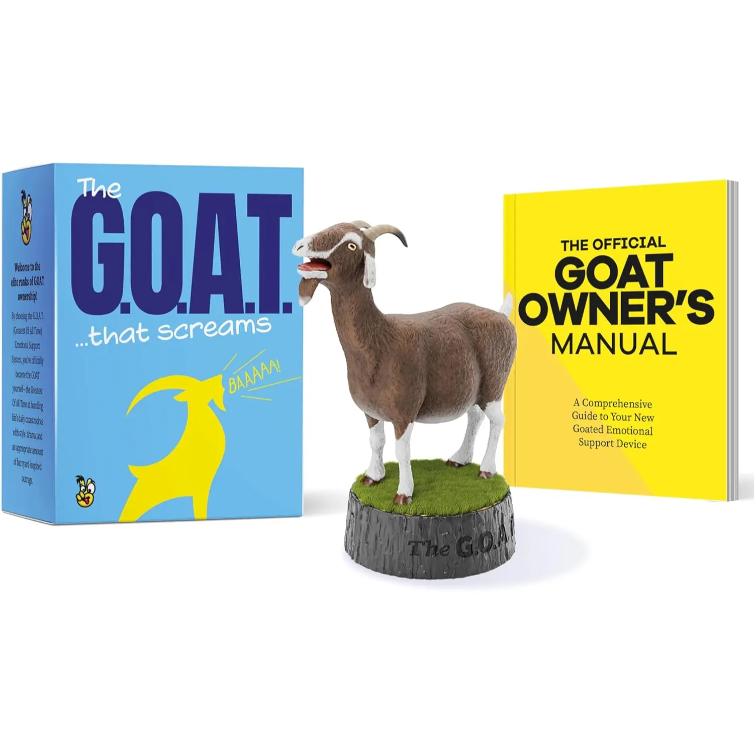 Screaming Goat Desk Toy Funny Office Gag Gift Mini Goat Sound Toy for Coworkers White Elephant Gift Desk Accessory Novelty Prank Toy for Men Women