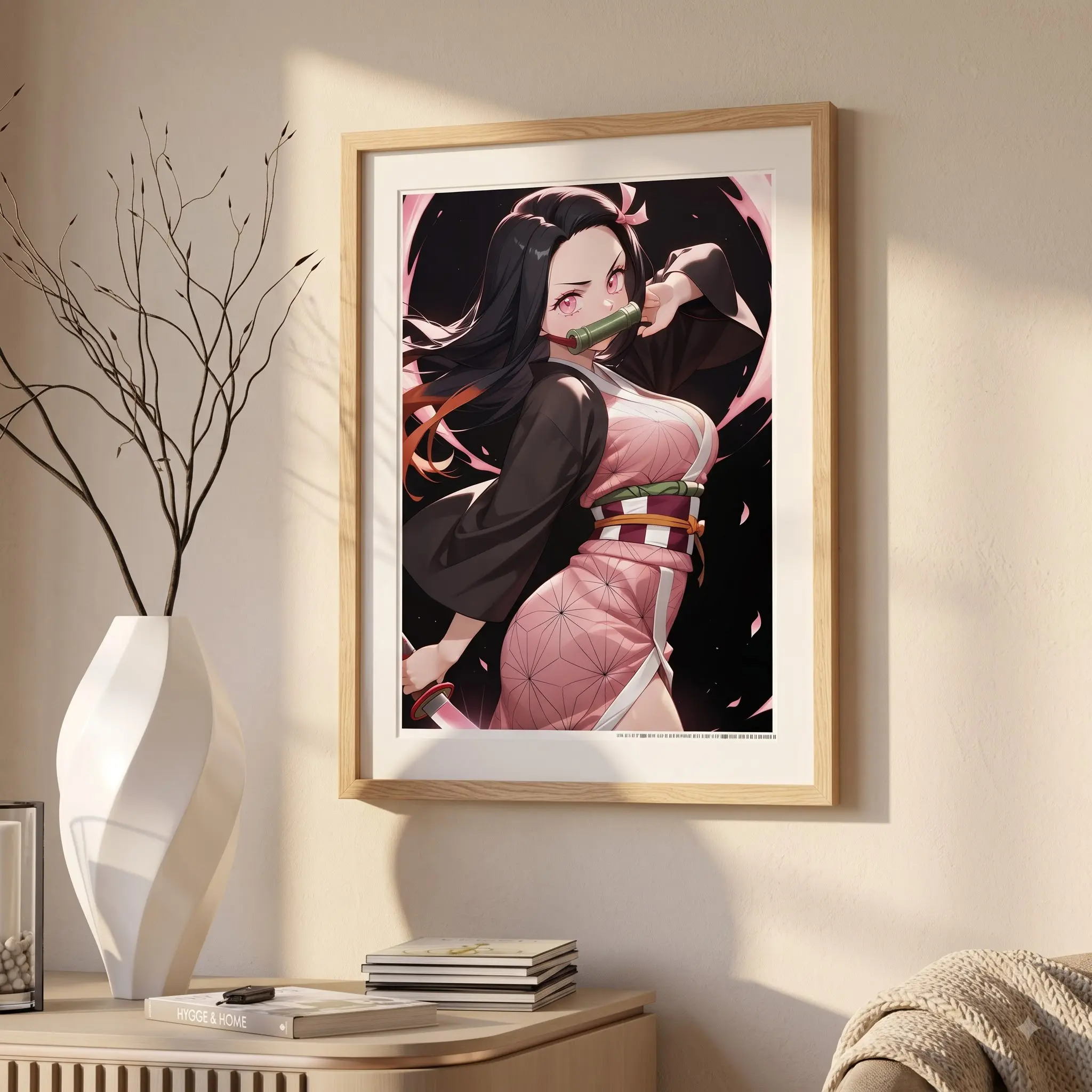 Nezuko Kamado Anime Poster, Demon Slayer Wall Art Print, Japanese Anime Room Decor, Otaku Gift [UNFRAMED]