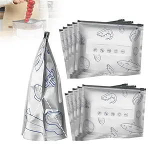 30pcs Reusable Aluminum Foil Fridge Storage Bags, Sealed Zipper Closure, Food Grade, Leak Proof, Tear Resistant, Zipper Pouches