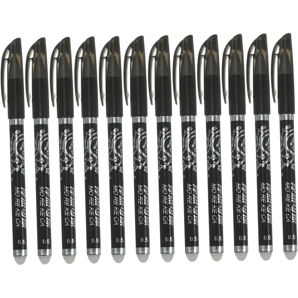 8–12pcs Erasable Gel Pens Set | Black & Blue Ink | Smooth Writing School Pens For Students | Back To School Stationery Must-Have