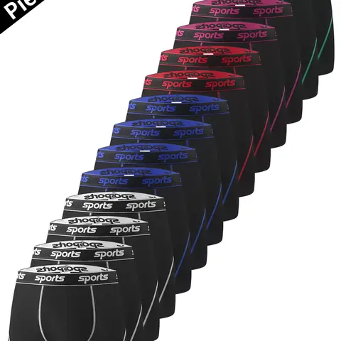 14-Pack Men's Fitted Cut Anti-Ride Up Long Leg Boxer Briefs Plain - Breathable Quick-Dry Fabric with All-Day Comfort | Moisture Wicking Flexible All Season Underwear for Workout & Casual | Multi-Color Assortment Menswear Breathable Undergarments