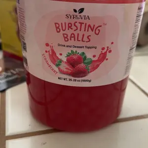 SYRUVIA Sweet Popping Boba Pearls, Mango, 2 LB. Bursting beverage & dessert topping for bubble tea and more. Mango-flavored tapioca pearls.