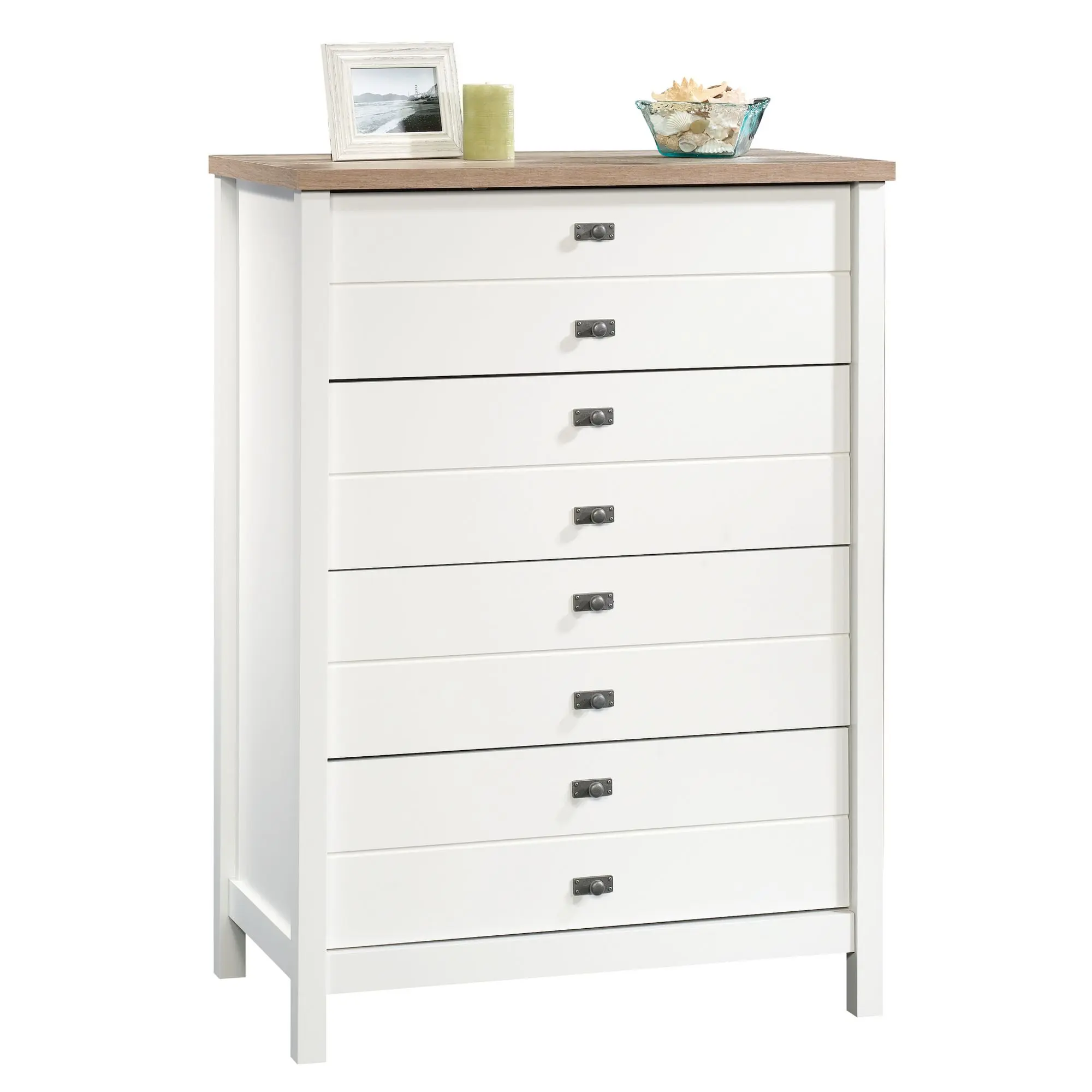 Sauder Cottage Road 4-Drawer Dresser Chest - Modern Engineered Wood Drawers Dresser, Rectangular Clothing Storage Cabinet with Smooth Metal Runners & Ample Top Surface for Decor Items, Cupboard Furniture