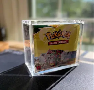 Booster Box Acrylic Cases - Clear Design with Reinforced Frame - Strong Lock Magnetic Lid Custom Spec Trading Card Album Trading Card Sleeve