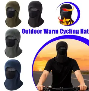 Polar Fleece Scarf Mask Integrated Hat Warm Windproof Helmet Cap Breathable Coldproof Neck Warmer For Outdoor Cycling Skiing
