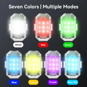 High Brightness Wireless LED Strobe Lights with Remote Control  Rechargeable RGB LED Lights for Car Motorcycle Bike Drone Aircraft
