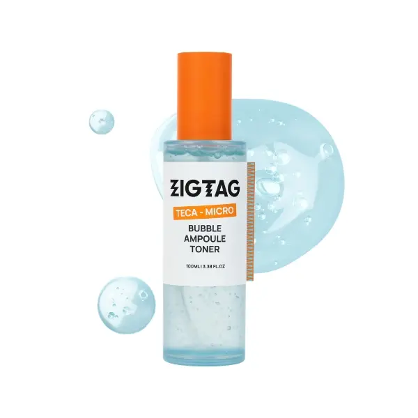 ZIGTAG TECA Micro Bubble Ampoule Toner, Hydrating & Soothing with TECA MicroSome 2%, Panthenol & PHA for Dry & Sensitive Skin, 100ml