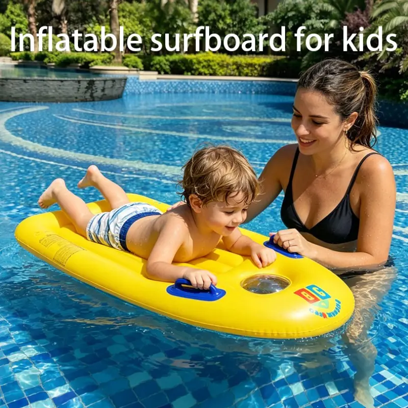 Inflatable Surfboard for Children, PVC Inflatable Swimming Water Board, Water Float, Inflatable Floater, Inflatable Pool Float, Fun Pool Floats, Pool Floatie, Outdoor Sports Toy, Water Skiing Toy, Fun Aquatic Activity Gear