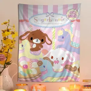 S_sugarbunnies Anime Kawaii Cartoon Tapestry Bohemian Wall Tapestries Mandala Wall Hanging Sheets