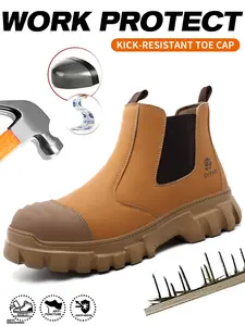 New High-Top Slip-On Safety Shoes, Steel Toe Anti-Puncture, Comfortable Lightweight Durable, Ideal for Worker Daily Wear and Industrial Use