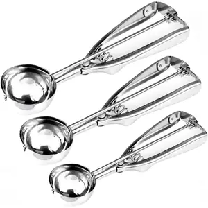 Scoops for Baking Set of 3, Stainless Steel Ice Cream Scoop, 1 Tbsp/2 Tbsp/3 Tbsp Cookie Dough Scoop for Cookie Cupcake Muffin Ice Cream