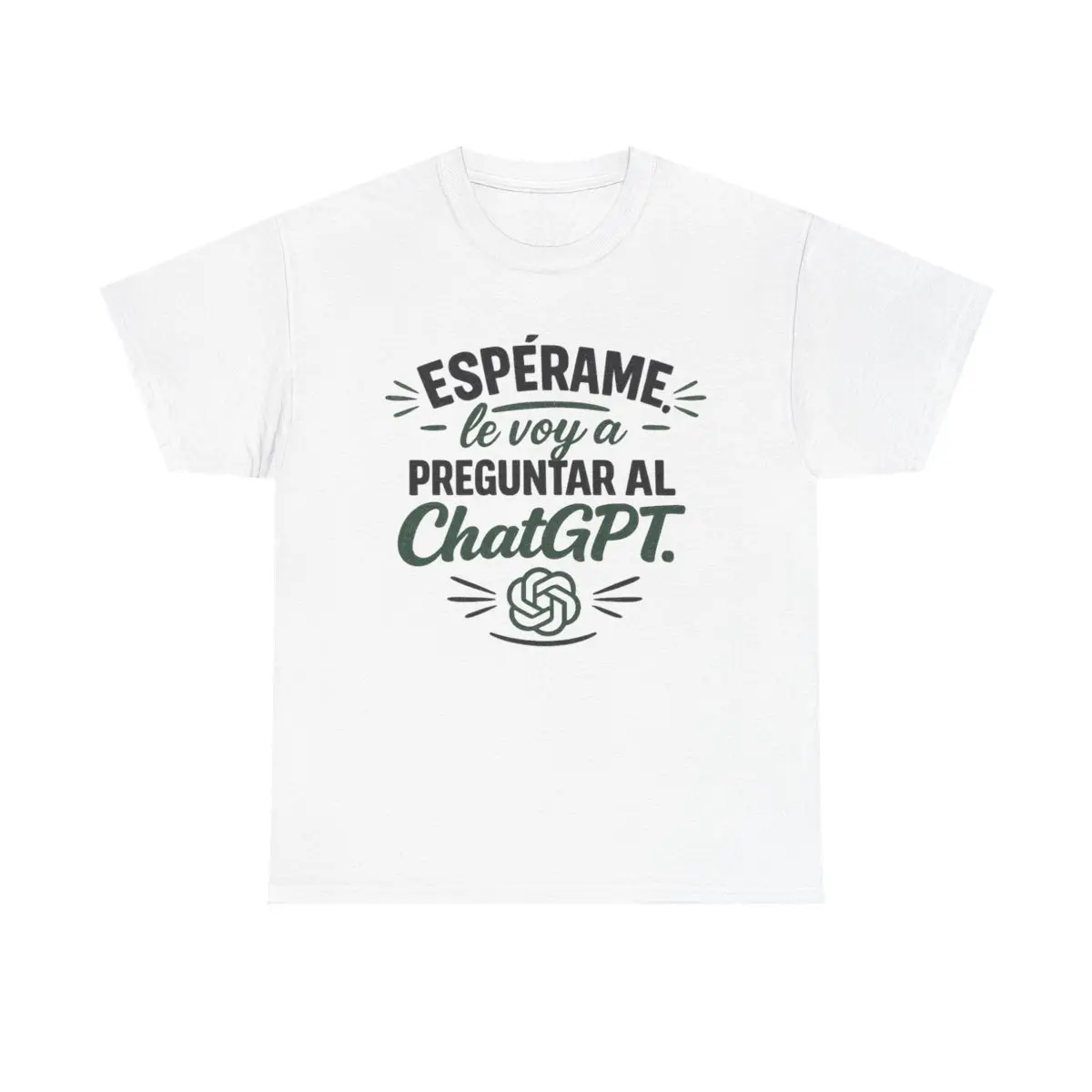 100% Cotton Funny Spanish AI T-Shirt - "Espérame, Le Voy a Preguntar al ChatGPT" Graphic Tee, Viral Tech Humor Shirt, Casual Streetwear Short Sleeve Round Neck Gift for Men & Women