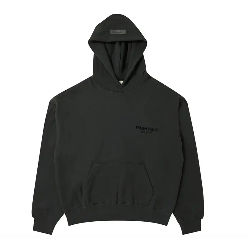 Fear of God Essentials Men's Pullover Hoodie - Minimalist Streetwear, 'Stretch Limo' FW22, Everyday Wear Mens Hoodie