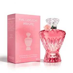 Valentine’s Day Gift: Pink Gemstone Perfume for Women (75ML) - Romantic Fresh Fruit Scent: Orange/Bergamot Top, Black Coffee/Jasmine Heart, Patchouli/Musk Base | Sparkling Pink Crystal Bottle with Rose Accent, Perfect V-Day Fragrance Aromatic Floral