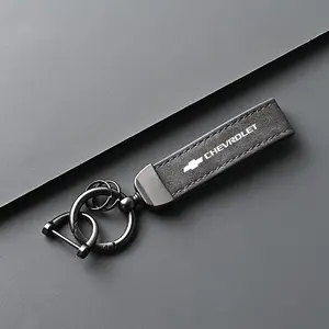 Fashion Leather Metal Keychain, Luxury Keyring for Chevrolet Cruze Aveo Lacetti Captiva Chery Tiggo Niva Spark Explorer, Car Styling Accessory