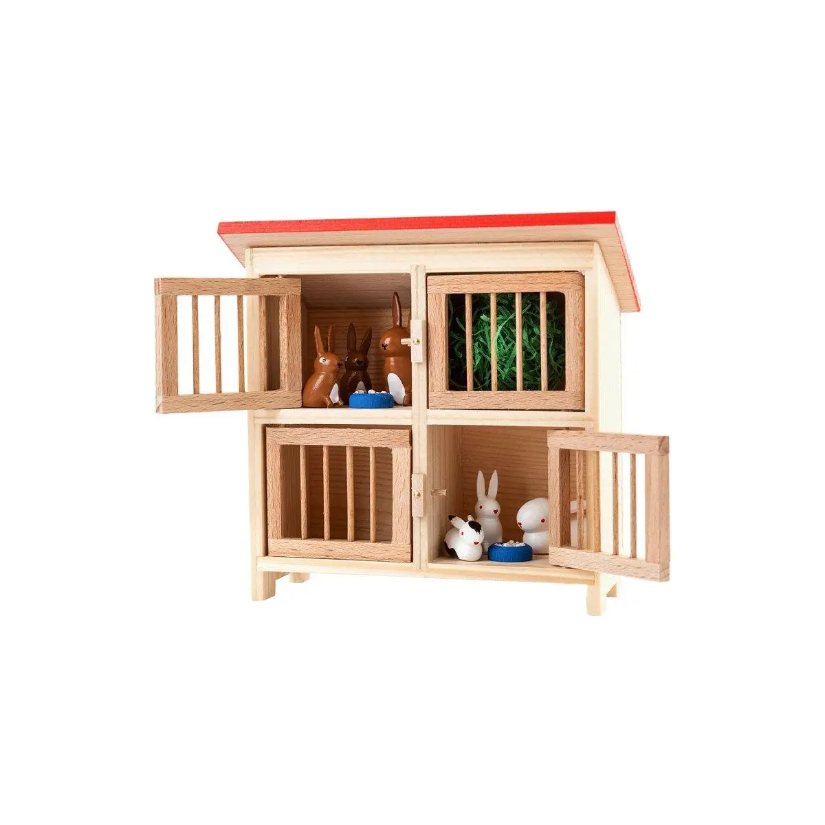 Alexander Taron 043-003-1 Wood Dregeno Easter Rabbit Hutch Ornament - Home Decor, Room Accessories, Statue Figurine