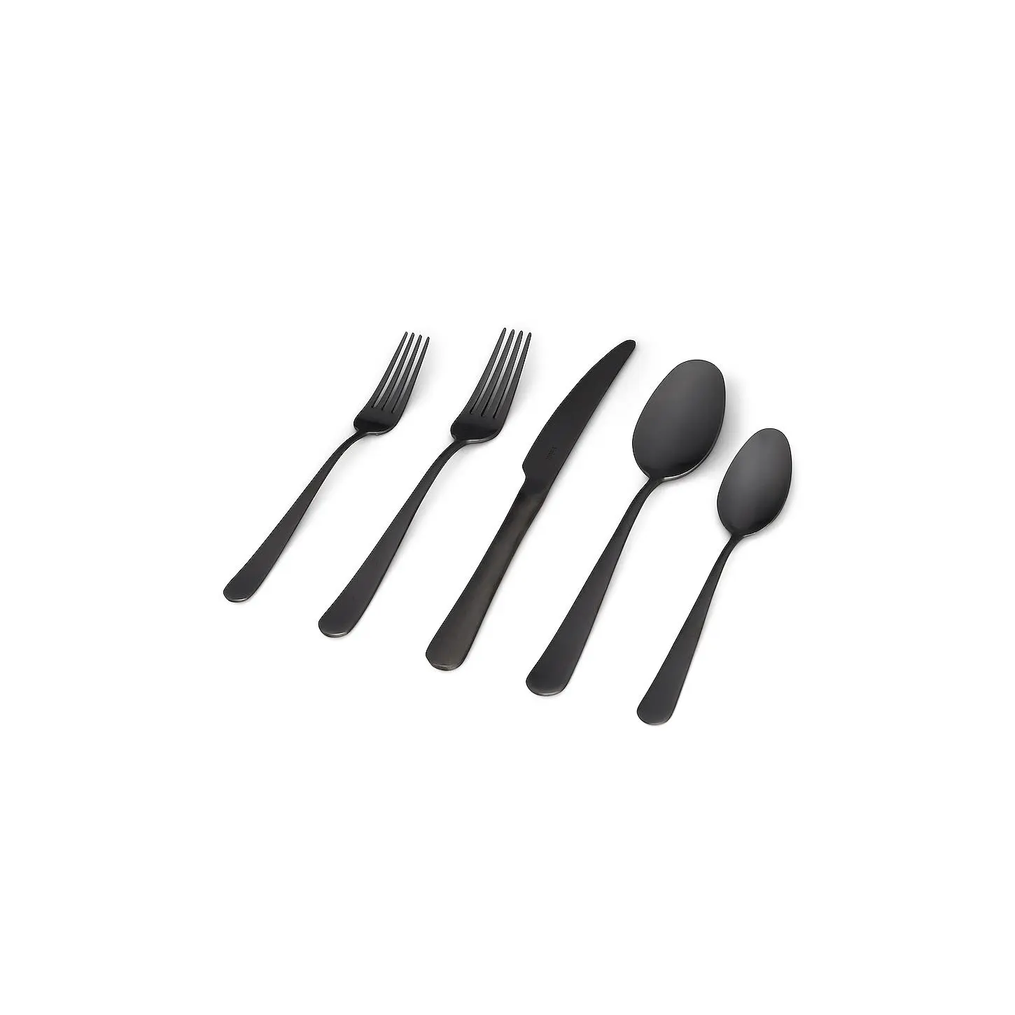 Fable Matte Black Stainless Steel Cutlery & Tableware Set, Durable Dinner Set for Home Kitchen Use