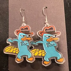 Platypus Earrings - Blue Platypus Design with Yellow Tail, Cute and Colorful Accessory
