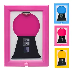 Candy Dispenser Picture Hanging Candy Frame, Hanging Candies Machine Art, For Wall or Tabletop, for Pet Snacks (pink)