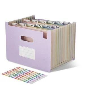 EcoStash Accordion File Organizer, 12 Pockets Wheat Straw Expanding File Folders, Upright&Open Top, Monthly Bill Receipt Organizer, 100% BPA Free,Return to Nature,Healthy Living, Letter/A4 Size