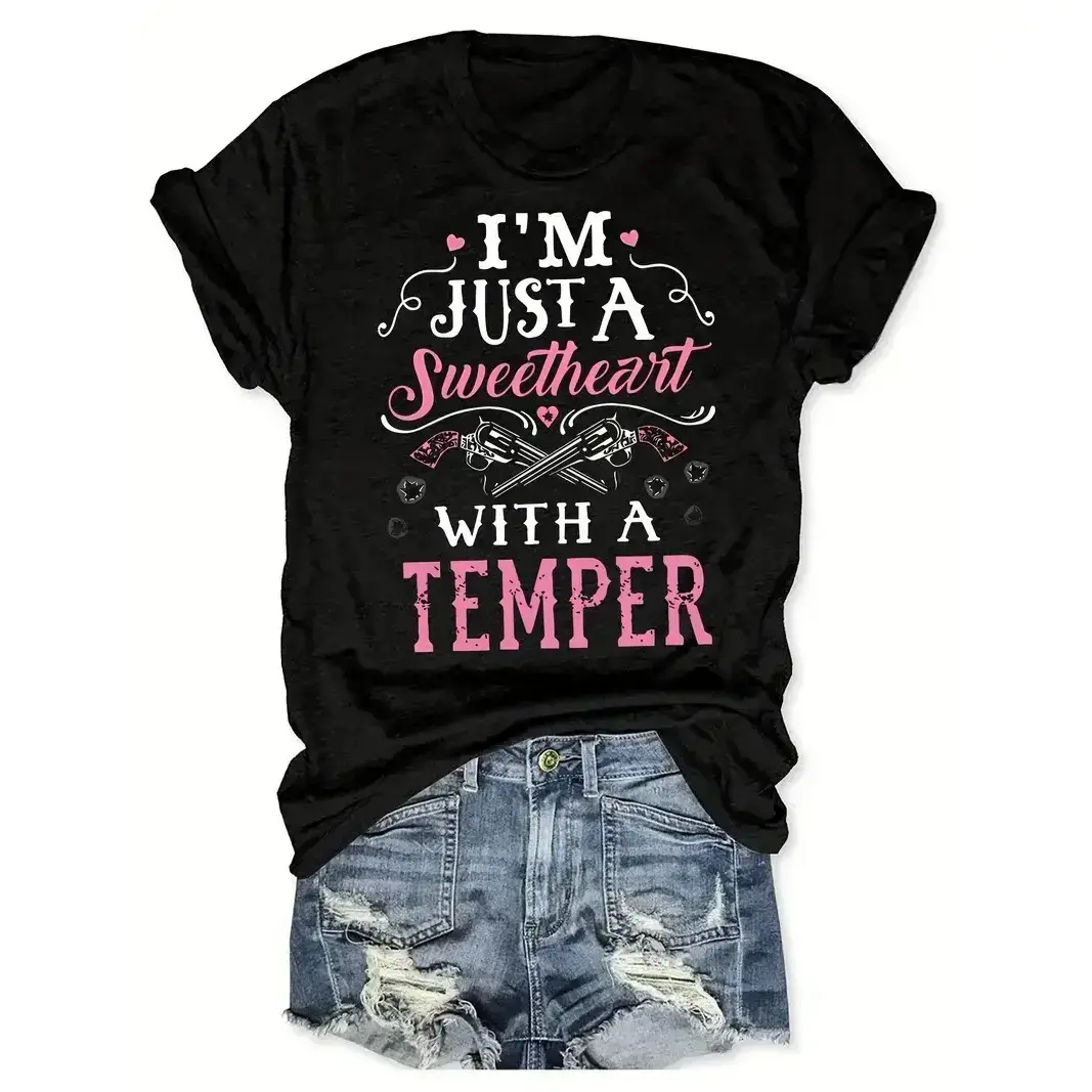 Howdy Graphic T-Shirt for Women, Casual Western Short Sleeve Top with a Comfortable Round Neck in a Smooth Cotton Blend, Shortsleeve, Essential, Everyday, Chic, Cute, Chain Print, Korean, Preppy, Figure