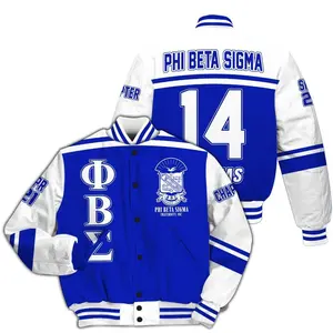 Phi Beta Sigma Custom Chapter Varsity Jacket, Personalized White Sleeves Royal Blue 1914 Letterman, Fraternity Brotherhood Greek Life Member Gift