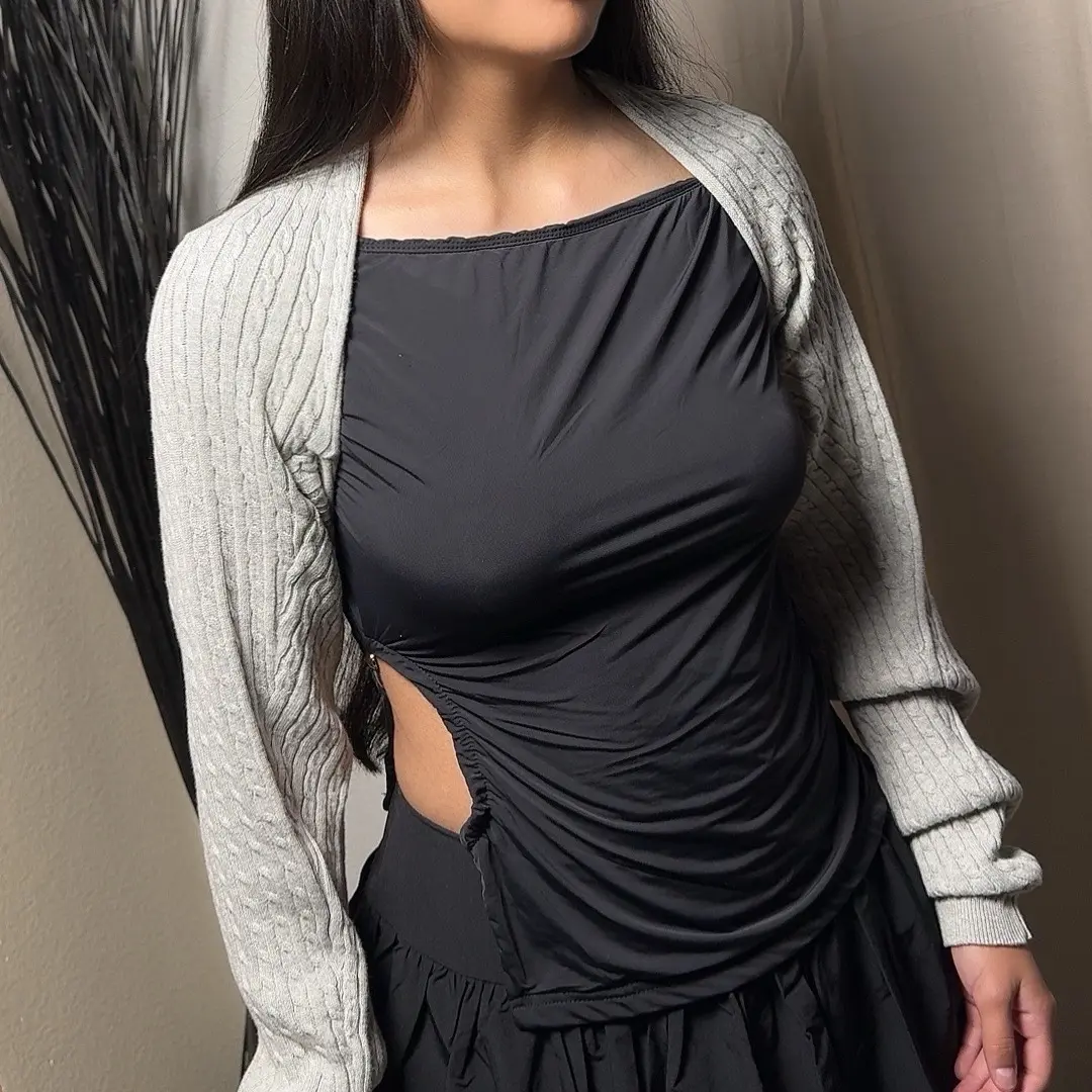 Sassy bolero cable knit Cardigan Knitwear Crop Cropped