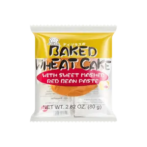 D-PLUS Japanese Natural Yeast Red Bean Bun - Soft & Fresh 80g, Nutritious Breakfast Snack