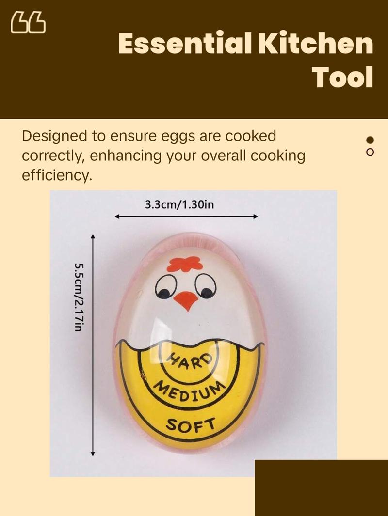 Color Changing Egg Timer - Accurately Measures Hard & Soft Boiled Eggs with Sensitive Indicator Kitchen Accessory 2.12x1.57 Inches Color Changing Egg Timer - Accurately Measures Hard & Soft Boiled Eggs with Sensitive Indicator Kitchen Accessory 2.12x1.57 Inches