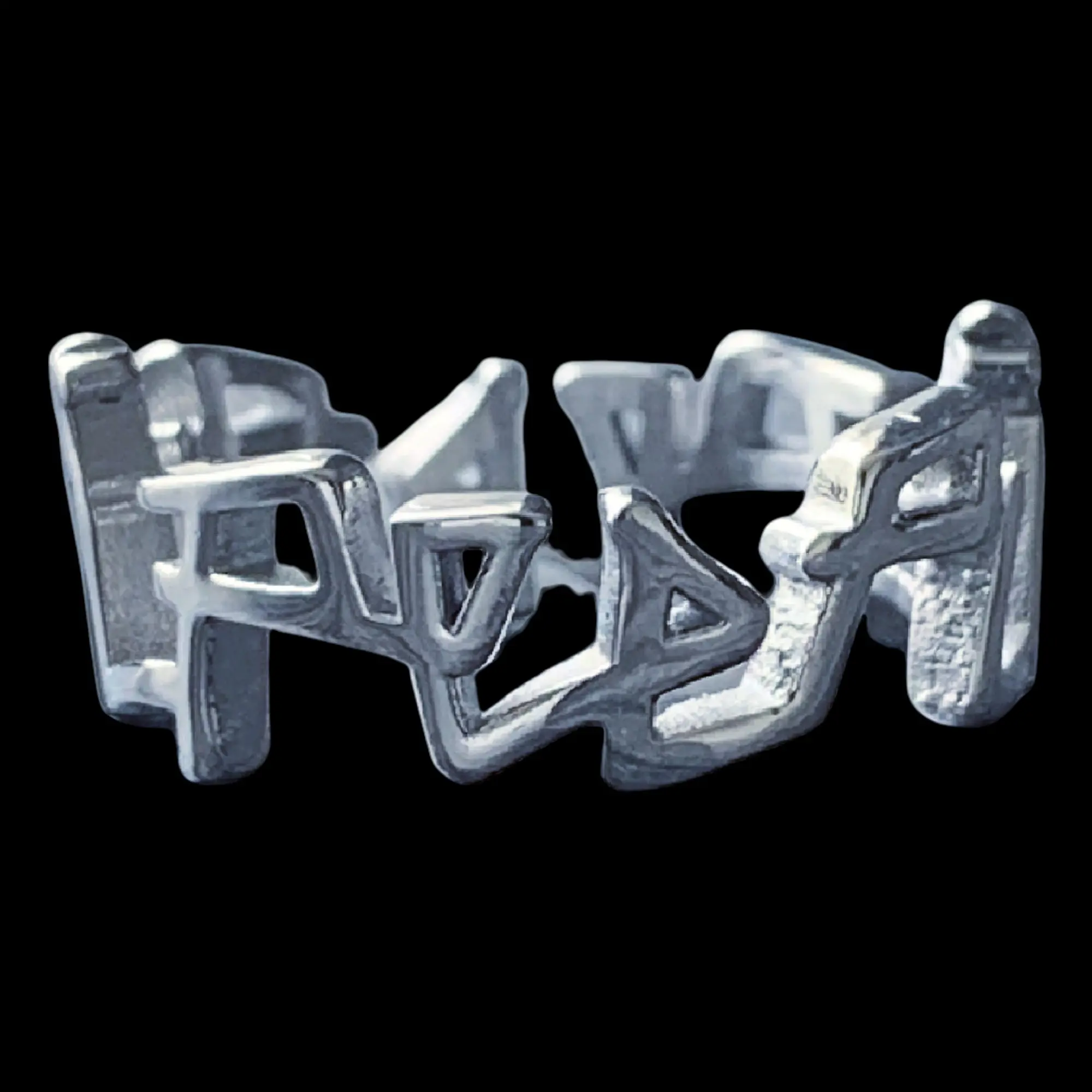 Lil Peep Ring - Polished Stainless Steel Wraparound Name Ring in Sizes 6-12 - Mirror Quality Shiny Reflective Surface - Scratch Free & Fade Resistant