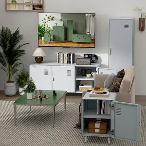 Homy Casa Walnut Locker Steel Locker Cabinet, Single Door Metal Storage Cabinet, Powder Coated, for Entryway, Bedroom, Office, Living Room