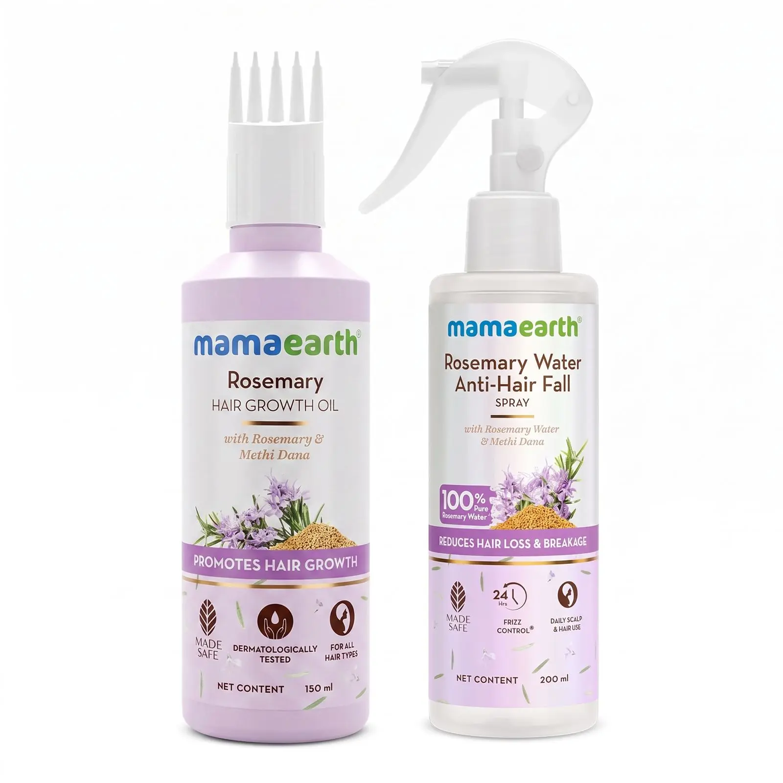 Mamaearth Rosemary Hair Care Duo | Hair Growth Oil & Rosemary Water Spray | Stronger, Healthier Hair