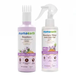 Mamaearth Rosemary Hair Care Duo | Hair Growth Oil & Rosemary Water Spray | Stronger, Healthier Hair