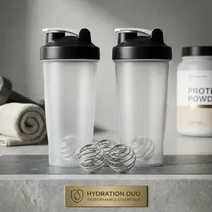 2-Pack 28oz Protein Shaker Bottles with Whisk Ball, Mixing Cups for Protein, Smoothies & Supplements