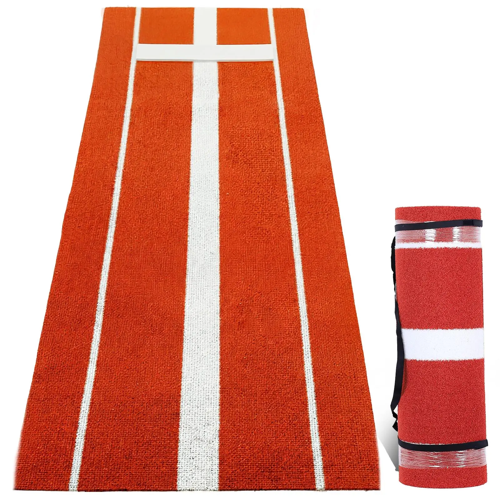 10x3ft Softball/Baseball Pitching Mat with Rubber Mound; anti-slip and fade-resistant pitching training pad, portable and quick pitching training equipment, suitable for indoor and outdoor practice (red)
