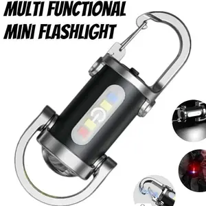 2Pcs Portable Led Flashlight USB-C Rechargeable Work Light Key Ring Pendant, Led Flashlight, mergency Lantern for Camping, Hiking, Home, Office, Power Outages