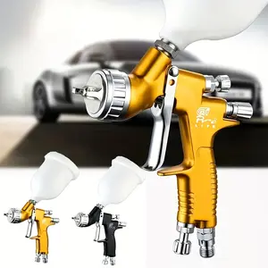 1.3mm nozzle car spray gun, 20.29oz reinforced cup, gold nozzle, a high-quality spray gun designed for professional vehicle painting, effectively disperses paint, ideal for car body primer, topcoat, and clear coat, with various spraying modes