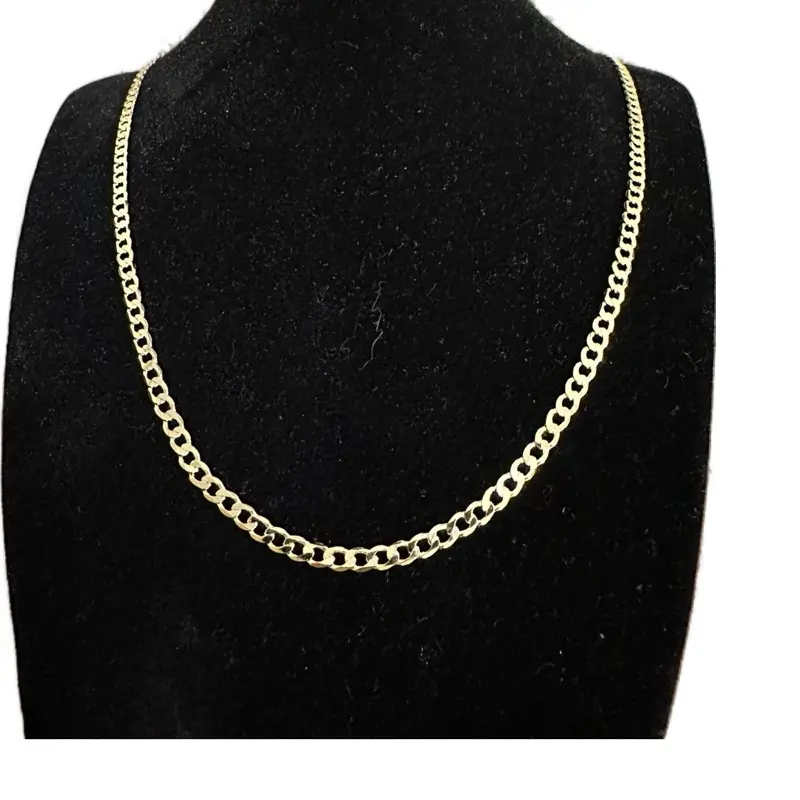 Cadena Cubana Gold Plated Necklace - Classic Cuban Link Design for Everyday Wear