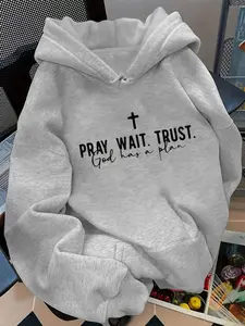 Women's Casual Hooded Sweatshirt with Letter Print, Loose-Fitting Drawstring Pocket, Fall & Winter Fashion, Daily Wear