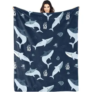 Shark Blanket Gift Cute Animal Blanket Bed Throw Blanket Soft Lightweight Cozy Warm Blanket for Kid Teens Men Women (60"x50", Shark)