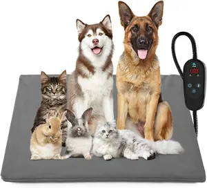 Pet Heating Pad for Cat Dog, Soft Electric Blanket Ajustable Temperature and Timer, Smart Thermostat, House Heater Animal Bed Warmer Waterproof Dog Cat Whelping Supplies Heated Mat Indoor - 26inch x 20inch