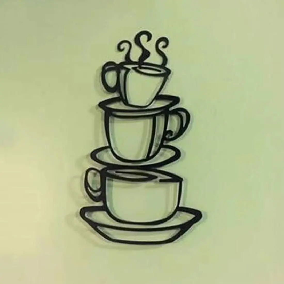 Coffee Cup Silhouette Metal Wall Art, Unique Artwork, Artwork for Walls, Coffee Cup Metal Wall Decor, Wall Art Decor for Home Living Room Bedroom Garden Restaurant