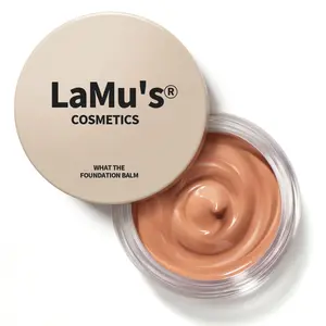 Lamu's Cosmetics What The Foundation Balm,Ultra-nourishing Formula Natural Foundation Makeup, 12-Hour Wear Flawless Coverage