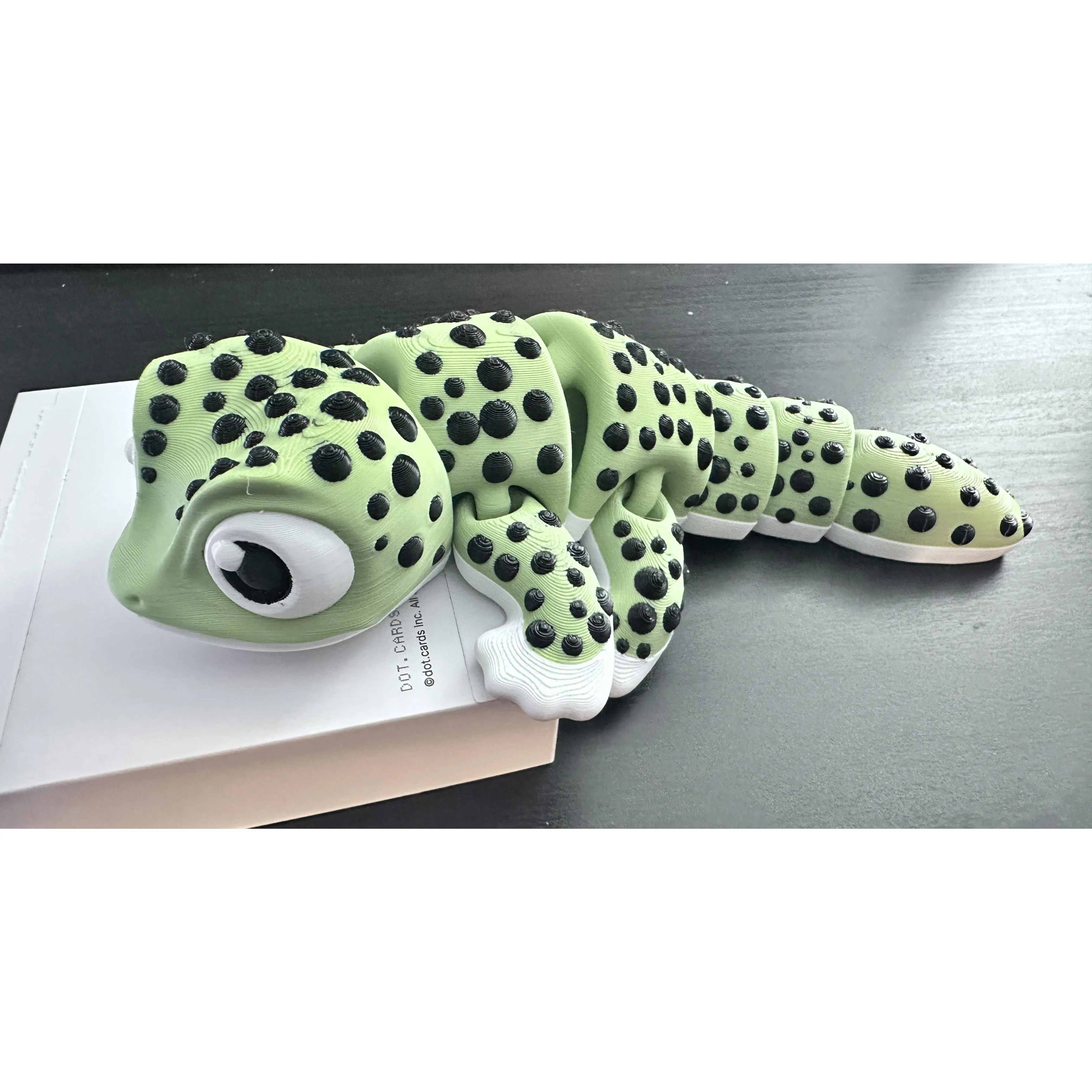Jumbo Articulated Spotted Gecko 3D Printed Flexible Fidget Lizard Sensory Gift, desk  companion, gift for kids & adults, reptile love decor