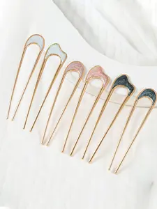 French Style U-Shaped Hair Fork Set, Vintage Upward Clip Accessories for Women, Elegant Hair Clips Hair Accessories, Flower Hair Clip