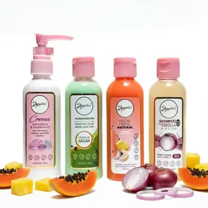 Anyeluz Kit Viajero X4 Crema Humectante, Acondicionador Argan, Coctel de Frutas y Shampoo de Cebolla 100mL